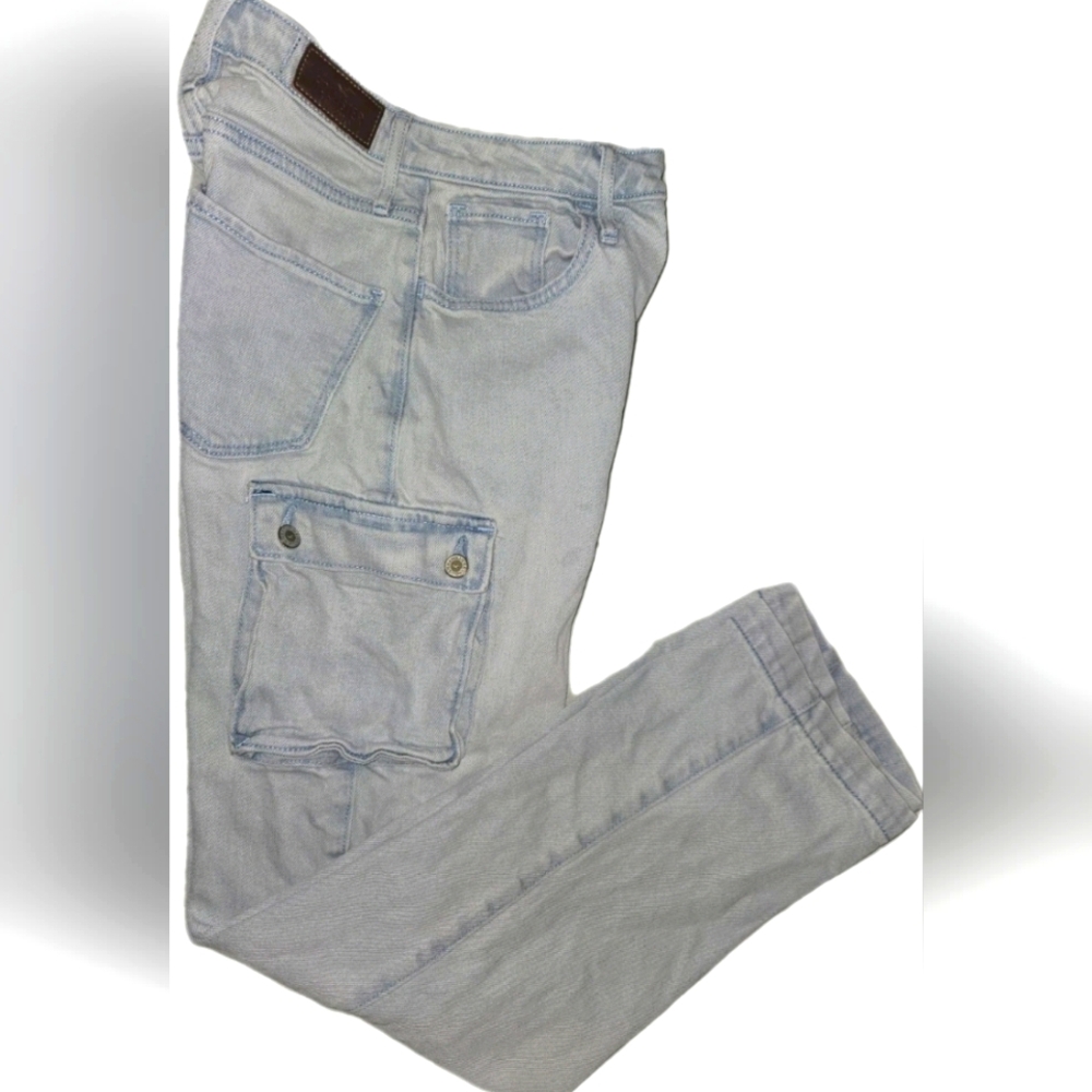 Hollister Womens Light Blue Denim Cargo Jeans 23w X 29L